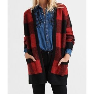 Lucky Brand Plaid Cardigan - M
